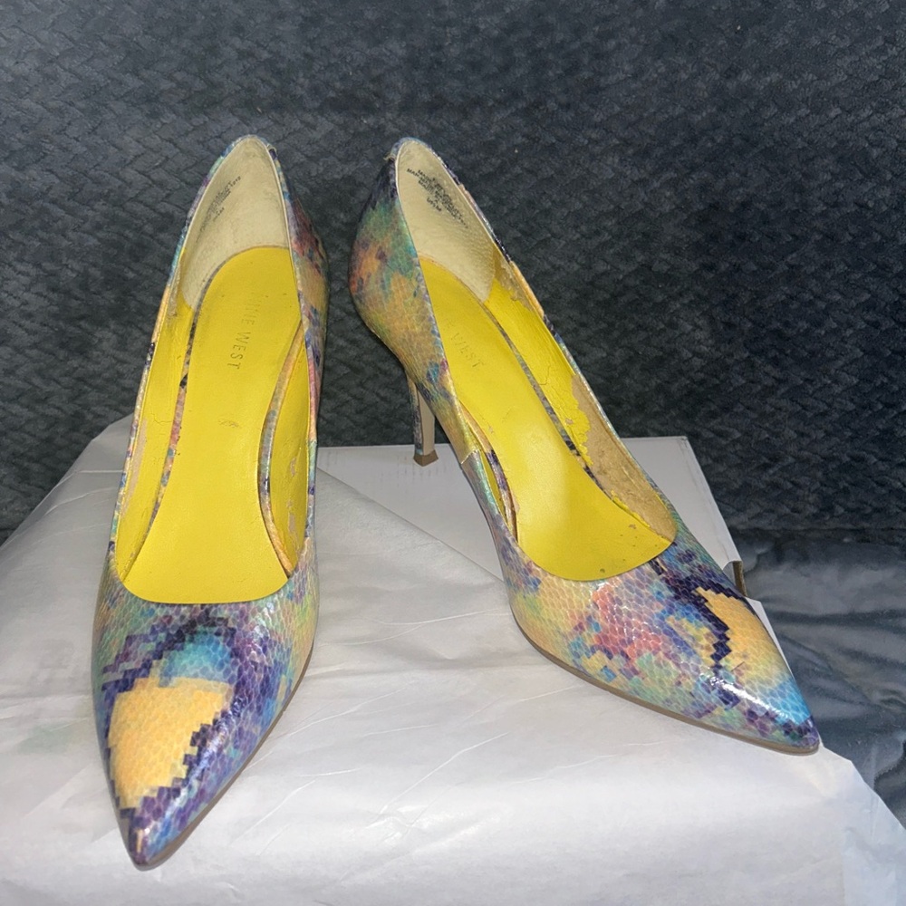 Nine West Multicolor Snake Print Heels